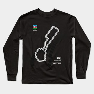 Baku Race Track (B&W) Long Sleeve T-Shirt